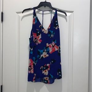 Sam Edelman blue floral tank top size Medium